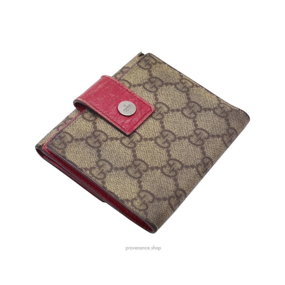 🔴 Gucci Trifold Wallet - GG Supreme Pink - Picture 3 of 9